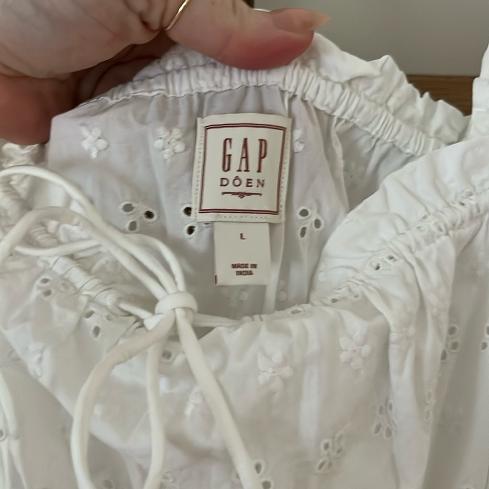GAP × DÔEN White Eyelet Dress – Size Large - Picture 5 of 5